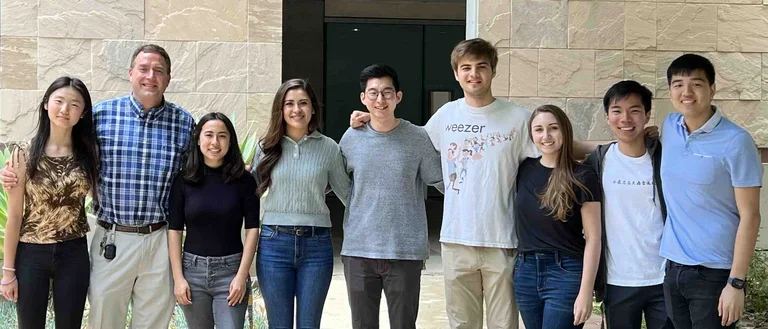 Outdoor group photo outside Molecular Science Building. Taken Spring 2022.
