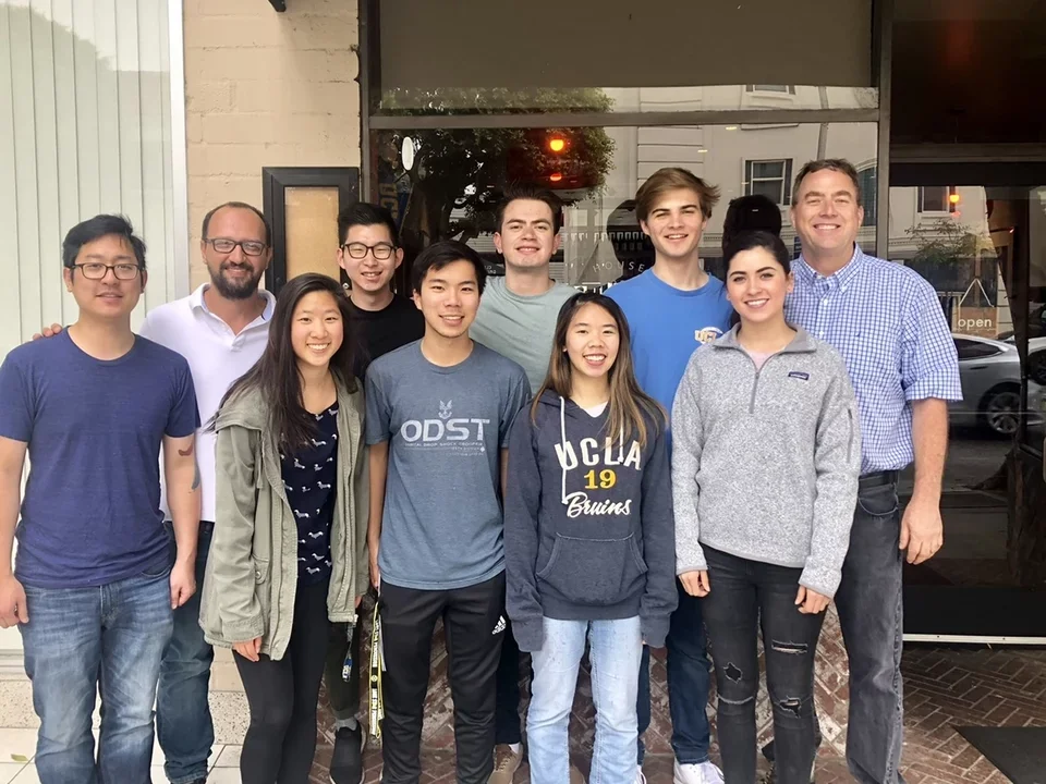 Outdoor group photo outside the restaurant House of Meatballs located in Westwood Village.