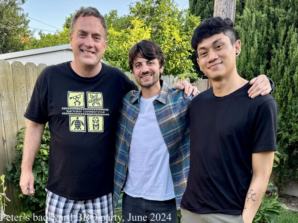 Students with their PI in backyard