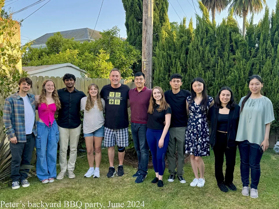 Lab group photo in backyard