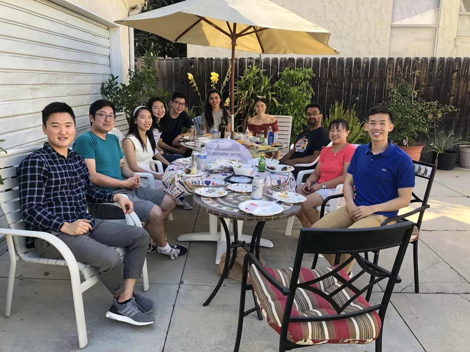 farewell party of Kevin wang at Peter's backyard