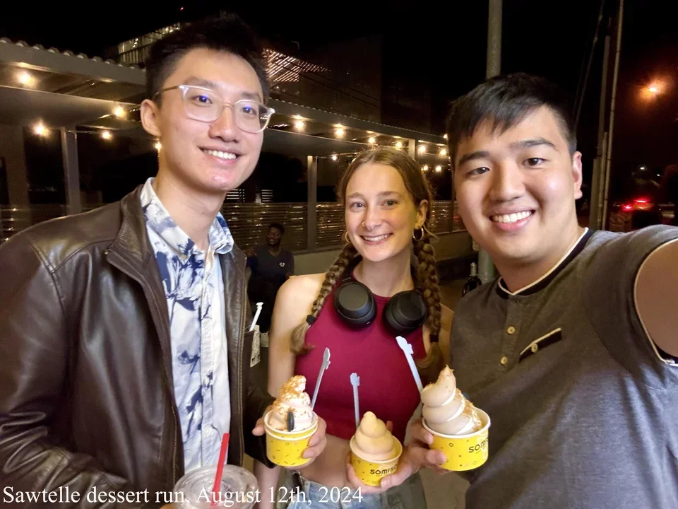 students getting Somi Somi ice cream at night