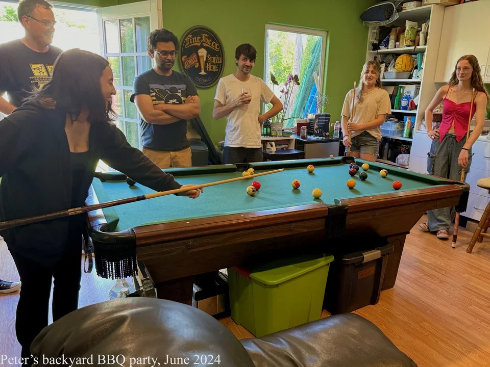 group of students playing 8 ball