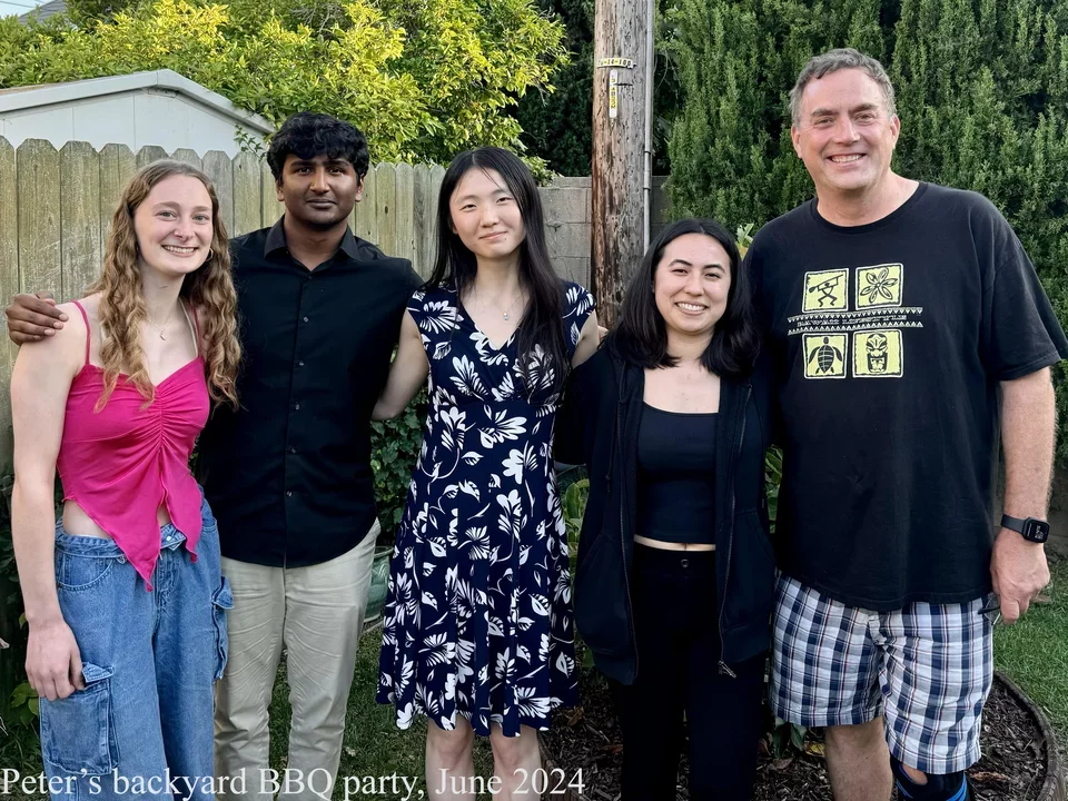 lab undergrads standing with PI