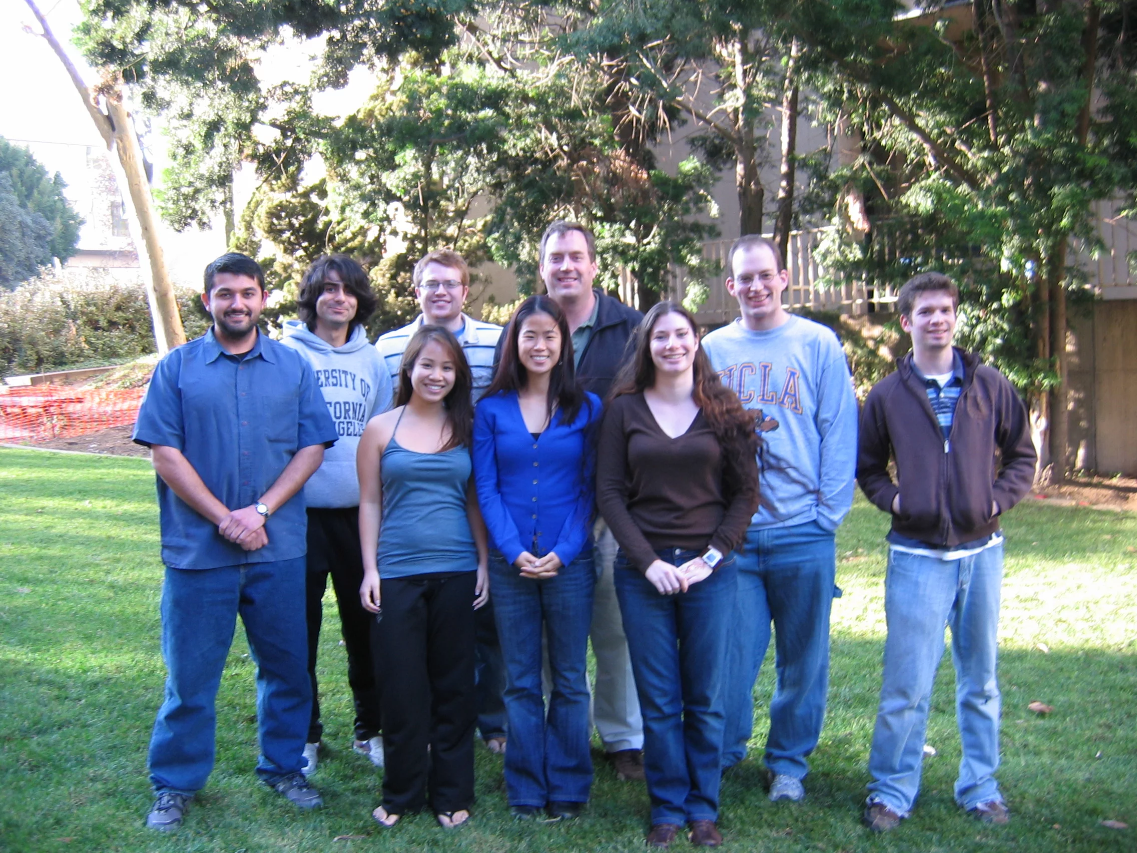 The first every Bradley Lab group photo, taken outside of Boyer Hall.